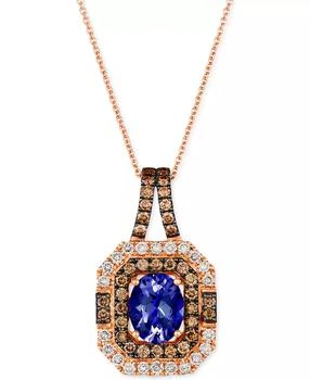 Le Vian | Blueberry Tanzanite (1-3/4 ct. t.w.) & Diamond (1-1/10 ct. t.w.) Pendant Necklace in 14k Rose Gold, 18" + 2" extender,商家Macy's,价格¥20048