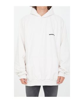 巴黎世家卫衣价格, Balenciaga | White Hoodie With Logo商品图片 