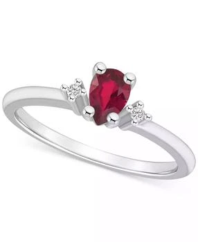 Macy's | Ruby (1/2 ct. t.w.) & Diamond Accent Pear Ring in 14k Gold,商家Macy's,价格¥7249