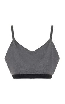 推荐Miu Miu - Layered Wool-Cashmere Crop Top - Grey - IT 42 - Moda Operandi商品