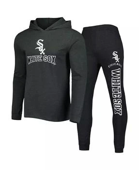 Concepts Sport | Men's Heather Black and Heather Charcoal Chicago White Sox Meter Pullover Hoodie and Joggers Set,商家Macy's,价格¥404