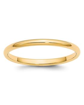 商品Bloomingdale's | Men's 2mm Half Round Band Ring in 14K Yellow or 14K White Gold - 100% Exclusive,商家Bloomingdale's,价格¥1346图片