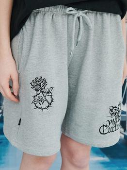 Crossover Culture多少钱, CPGN | Youth Culture Rose Sweatpants Short Pants Gray商品图片 7.9折