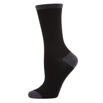 Memoi | Tipped Flat knit Cashmere Women's Crew Socks 