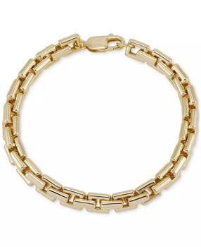 Macy's | Men's Square Link Bracelet in 18k Gold-Plated Sterling Silver,商家Macy's,价格¥1746