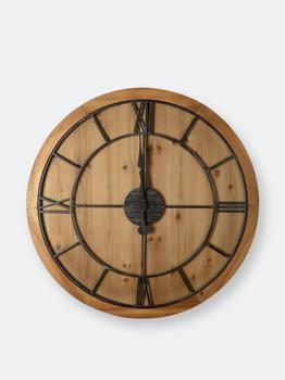 商品Hill Interiors Williston Wooden Wall Clock (Brown/Black) (90cm x 5cm x 90cm) Brown/Black,商家Verishop,价格¥1350图片