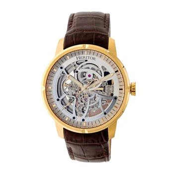推荐Automatic Ryder Brown & Gold & Silver Leather Watches 44mm商品