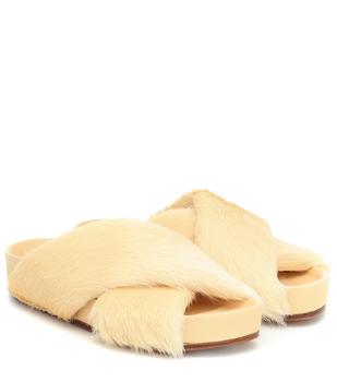 Jil Sander | 羊毛皮和皮革凉鞋商品图片,5折