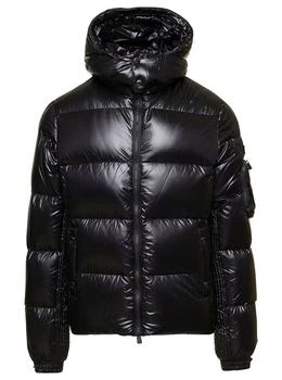 TATRAS | 'Belbo' Black Down Jacket with Logo Patch and Patch Pocket on Sleeve in Shiny Nylon Man 6.6折