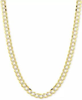 Italian Gold | 20" Two-Tone Open Curb Chain Necklace (5-3/4mm) in Solid 14k Gold & White Gold,商家Macy's,价格¥13833