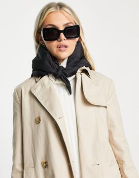 Weekday | Weekday polyester padded scarf in black商品图片,3.5折