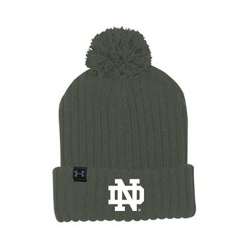 Under Armour | Men's Olive Notre Dame Fighting Irish Freedom Cuffed Pom Knit Hat商品图片,