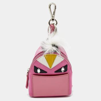 推荐Fendi Pink Nylon and Leather Monster Backpack Charm商品