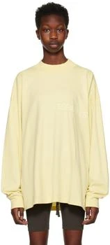 Essentials | Yellow Flocked Long Sleeve T-Shirt 6.3折