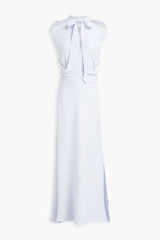 ROLAND MOURET, ROLAND MOURET | Katios pussy-bow cutout stretch-crepe maxi dress商品图片 4折