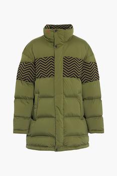 推荐Polar crochet knit-paneled quilted down ski jacket商品