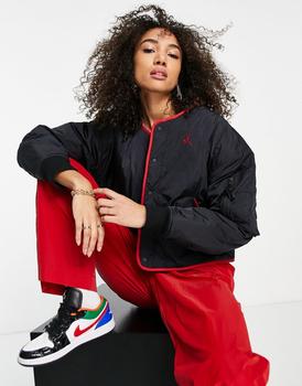 推荐Jordan essential flight jacket in black and red商品