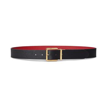 Ralph Lauren | Square-Buckle Reversible Crosshatch Leather Belt商品图片,额外7折, 额外七折