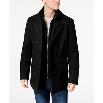 Kenneth Cole, Kenneth Cole | Men's Double Breasted Wool Blend Peacoat with Bib商品图片 5折