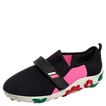 [二手商品] Prada | Prada Pink/Black Fabric Velcro Low Top Sneakers Size 37商品图片,2.7折