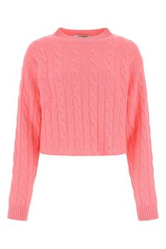 推荐Miu Miu Logo Patch Cable-Knitted Crewneck Sweater商品