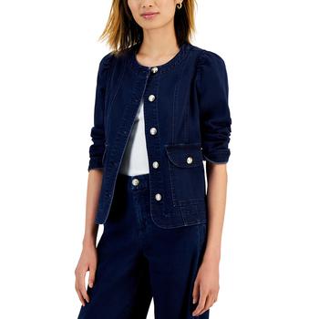 Charter Club | Women's Puff-Sleeve Denim Jacket, Created for Macy's商品图片,4折×额外8折, 额外八折