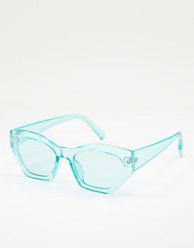 ASOS | ASOS DESIGN crystal blue cat eye sunglasses with tonal lens  - LBLUE商品图片,3.5折