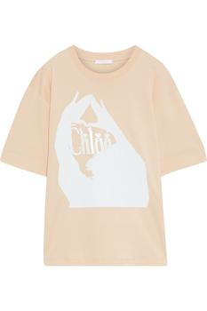 chloe水桶包, Chloé | Printed cotton-jersey T-shirt商品图片 4.4折
