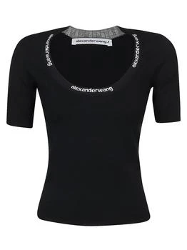 推荐Alexander Wang Logo Band Scoop Neck T-Shirt商品