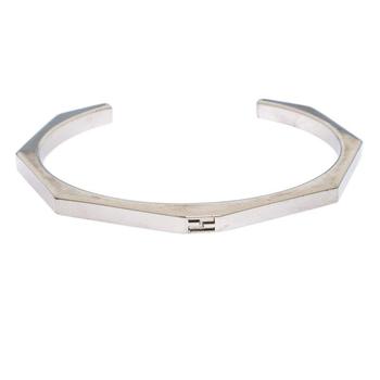 美国芬迪法棍, [二手商品] Fendi | Fendi Baguette Silver Tone Open Cuff Bracelet商品图片 5折