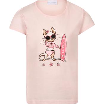 推荐Cat surfer logo t shirt in pink商品