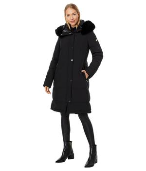 Kate Spade衣服, Kate Spade | Hooded Heavyweight Down in Stretch Fabric with Faux Fur Trim商品图片 