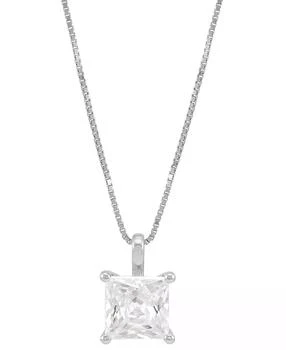 Grown With Love | Certified Lab Grown Princess Solitaire 18" Pendant Necklace (1 ct. t.w.) in 14k White Gold,商家Macy's,价格¥15702