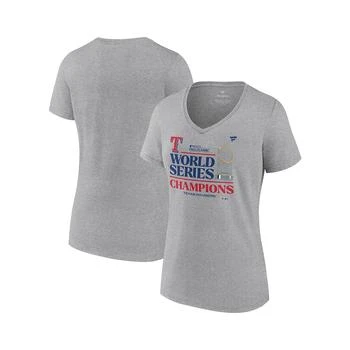 NIKE | Women's Heather Gray Texas Rangers 2023 World Series Champions Locker Room V-Neck T-shirt 