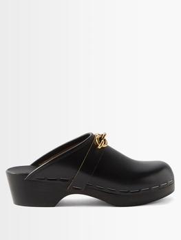ysl高跟鞋怎么样, Yves Saint Laurent | Le Maillon chain-embellished leather clogs商品图片 