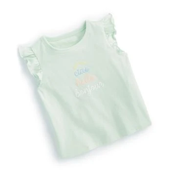 First Impressions | Baby Girls Hello Flutter-Sleeve Graphic T-Shirt, Created for Macy's 独家减免邮费
