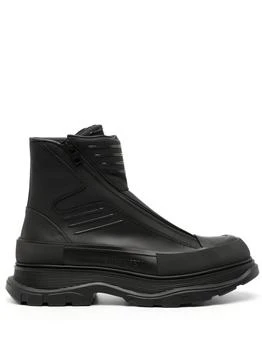 推荐ALEXANDER MCQUEEN - Tread Slick Leather Ankle Boots商品