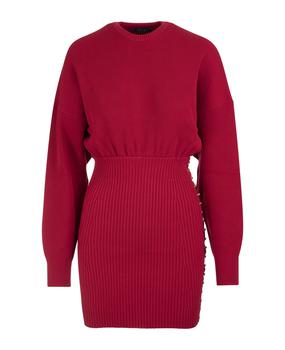 商品Short Dress In Red Knit With Hooks图片