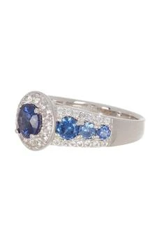 Suzy Levian | Sterling Silver Large Sapphire Halo Ring 3.7折, 独家减免邮费