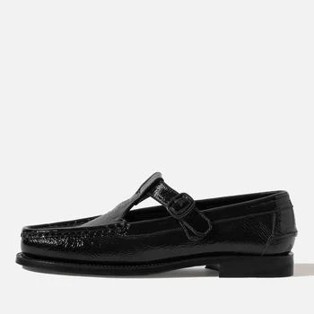 推荐Hereu Women's Alber Crinkled Glossy Leather Flats - Black商品