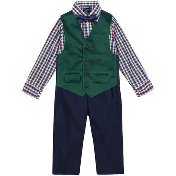 Nautica | Baby Boys Velvet Vest, Shirt and Pants, 3 Piece Set商品图片,