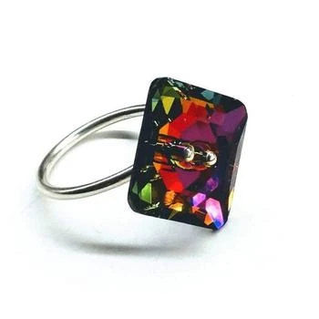 Alexa Martha Designs | As Seen On Tituss Burgess Silver Volcano Crystal Button Ring,商家Verishop,价格¥399