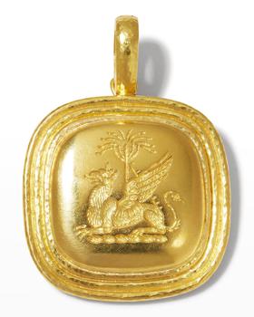 19k Gold Griffin & Palm Livery Button Pendant product img