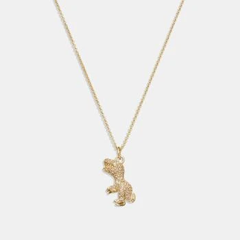 推荐Coach Rexy Pendant Crystal and Gold-Tone Necklace商品