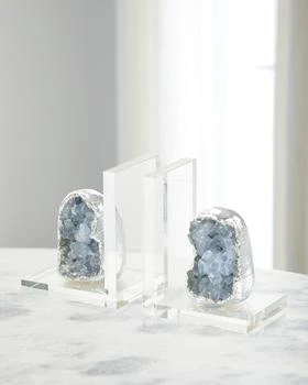 John Richard | Silver Geode Bookends, Set of 2,商家Neiman Marcus,价格¥4857