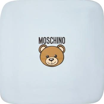 Moschino | Light Blue Baby Boy Blanket With Teddy Bear And Logo 