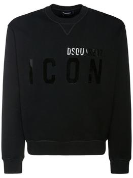 推荐Icon Print Shiny Jersey Sweatshirt商品