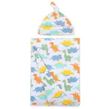 Baby Essentials | Baby Boys Soft Dinosaur Print Swaddle Wrap Blanket with Matching Hat, 2 Piece Set,商家Macy's,价格¥99