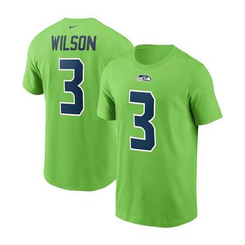 NIKE | Men's Russell Wilson Neon Green Seattle Seahawks Name and Number T-shirt商品图片,