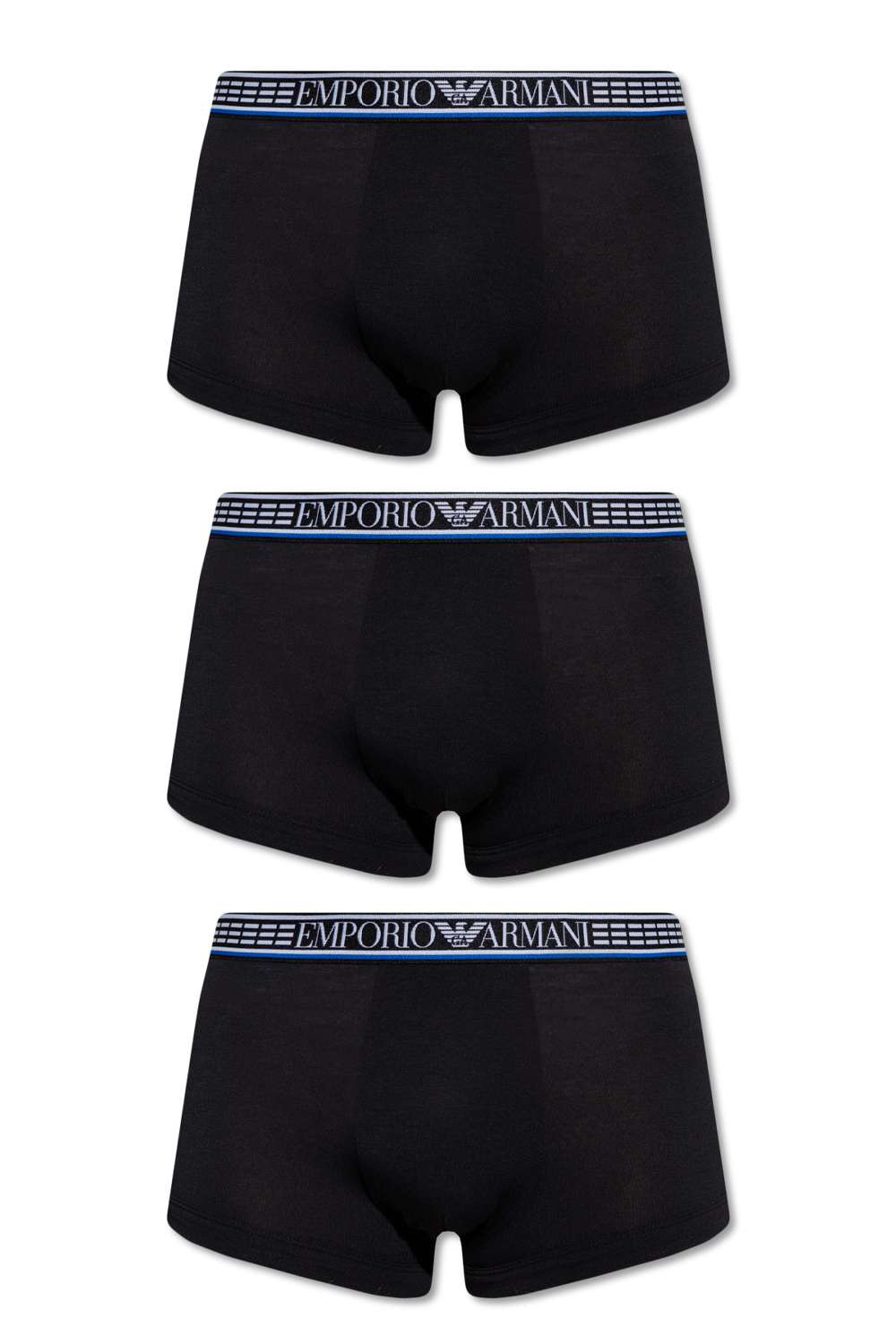秋装阿玛尼内裤, Emporio Armani | EMPORIO ARMANI 男士黑色棉质四角内裤三件套 111357-2R728-50620商品图片 满$100享9.5折, 满折